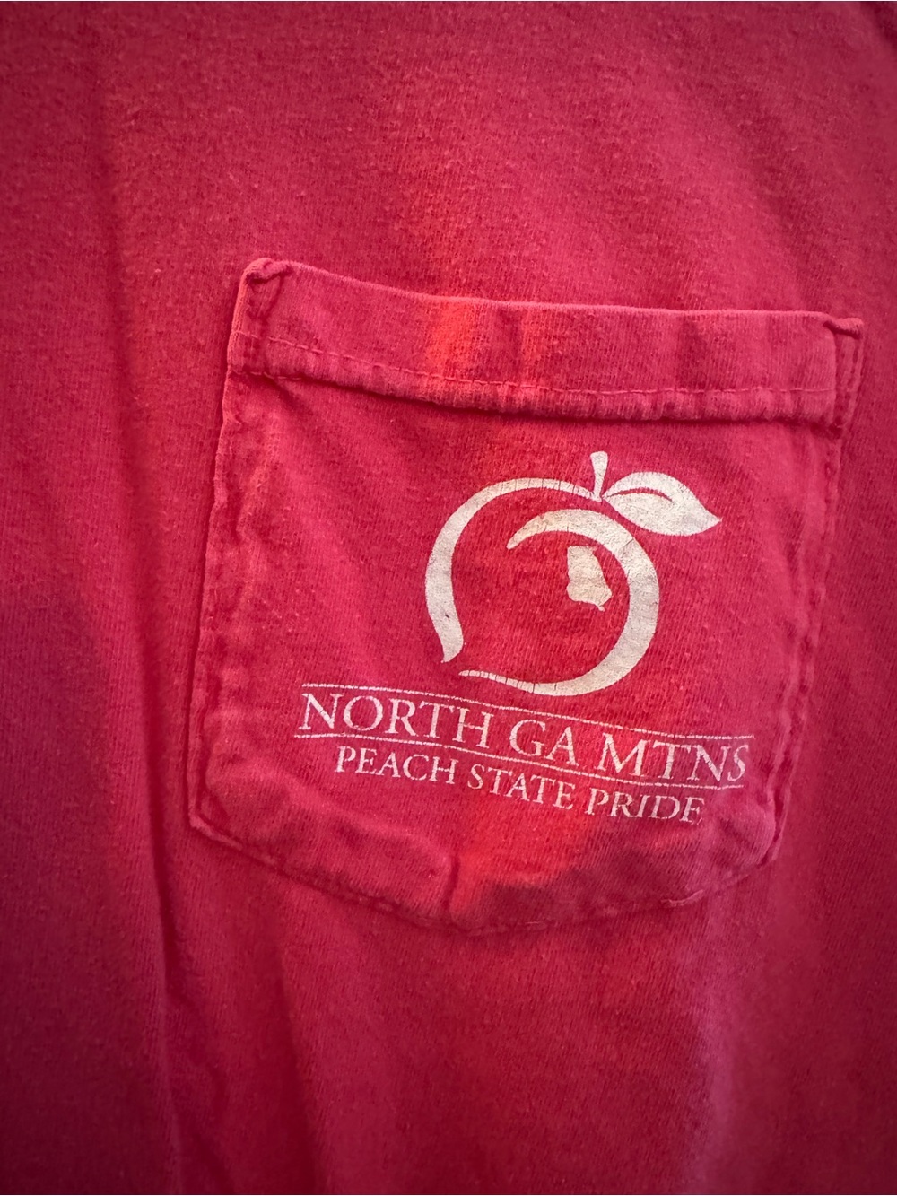 2/6$ North GA Mtns Peach State Pride Adults Graphic Tee Red Small - Picture 4 of 5